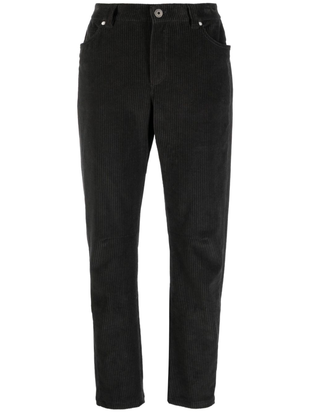 Ribbed cotton pants - Grey