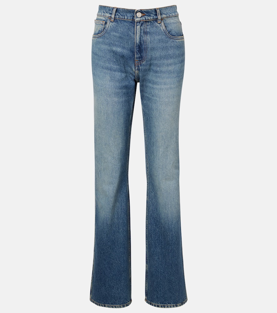 Mid-rise straight jeans