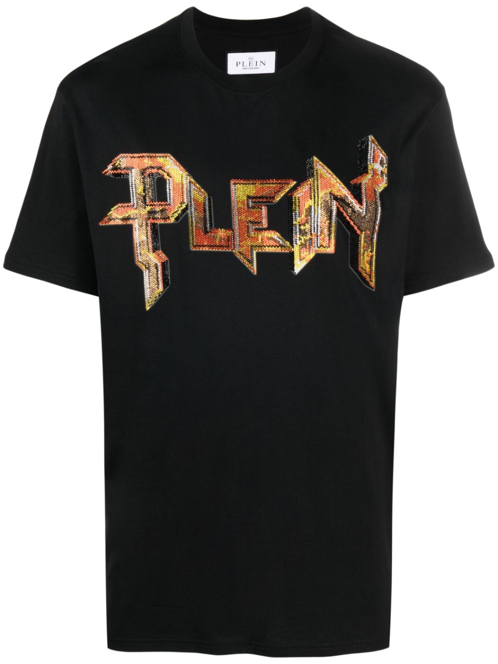 Crystal-embellished logo T-shirt - White