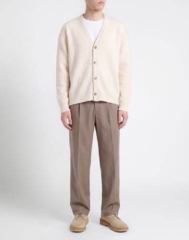 Man Cardigan Cream Size 48 Virgin Wool, Polyamide