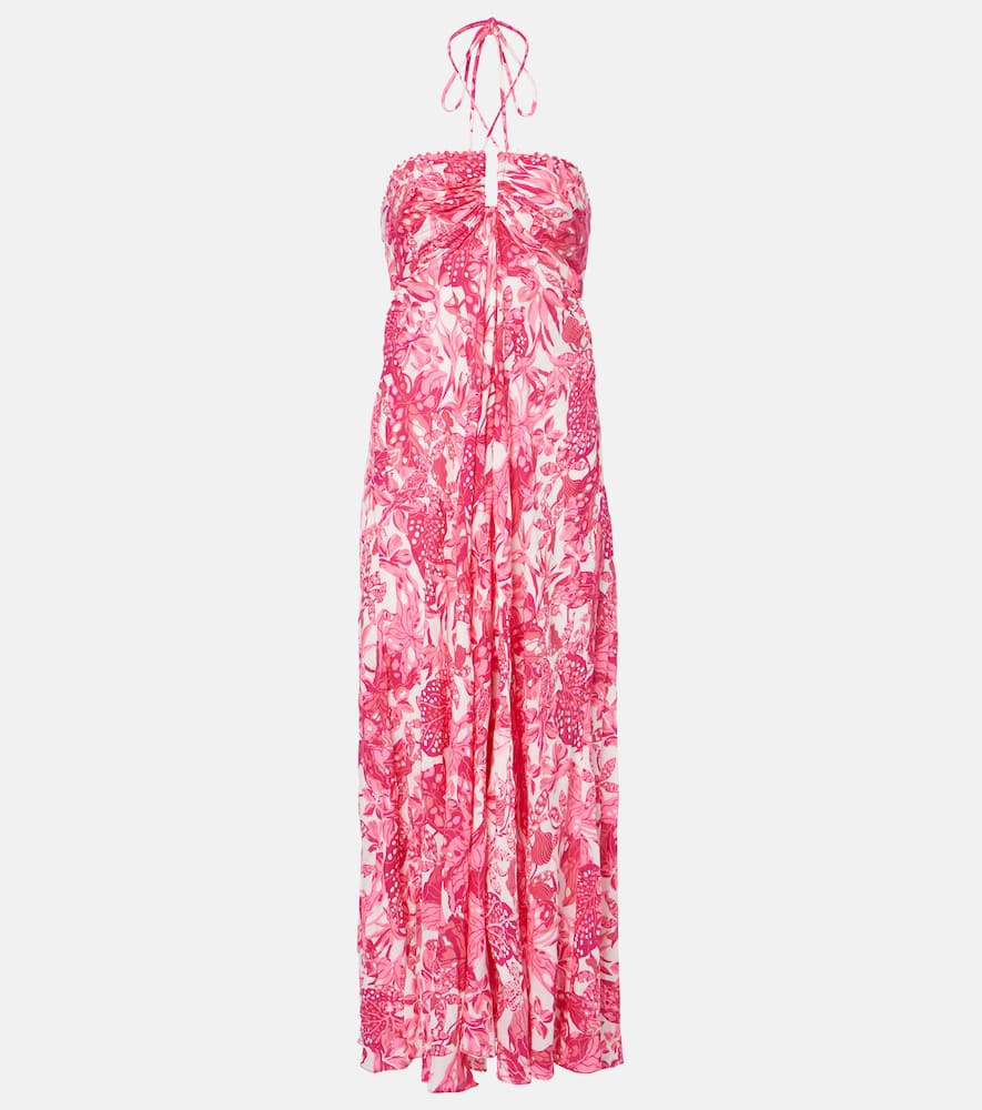 Carla printed halterneck maxi dress
