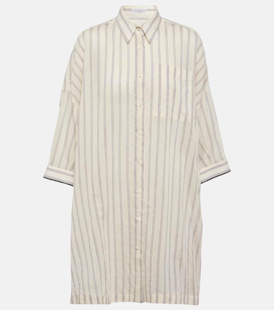 Striped cotton and silk shirt