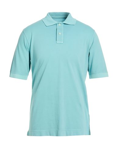 Man Polo shirt Turquoise Size M Cotton, Elastane