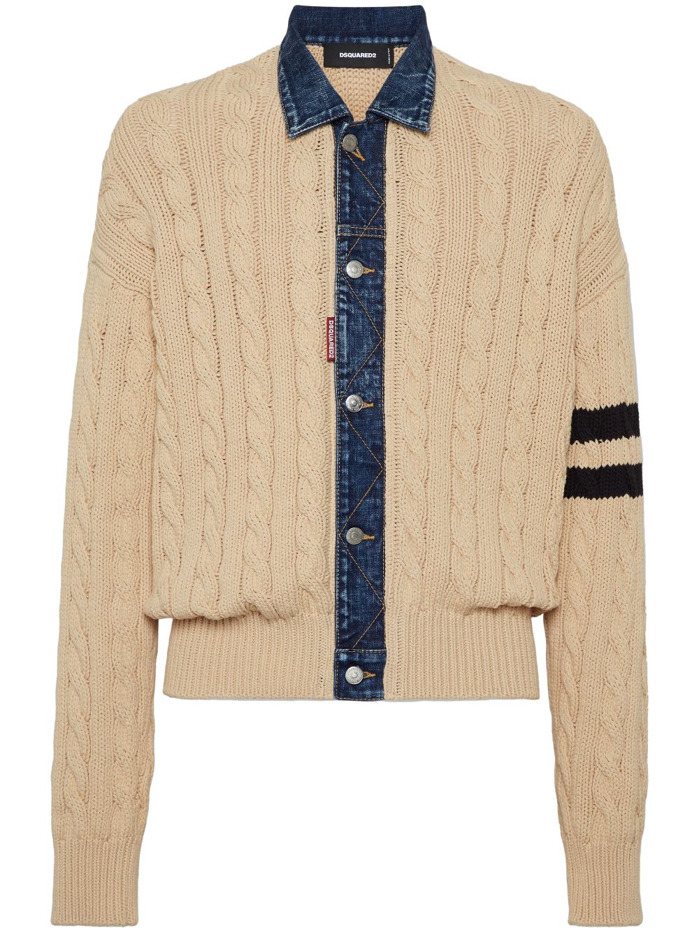 Cable-knit cardigan - Neutrals