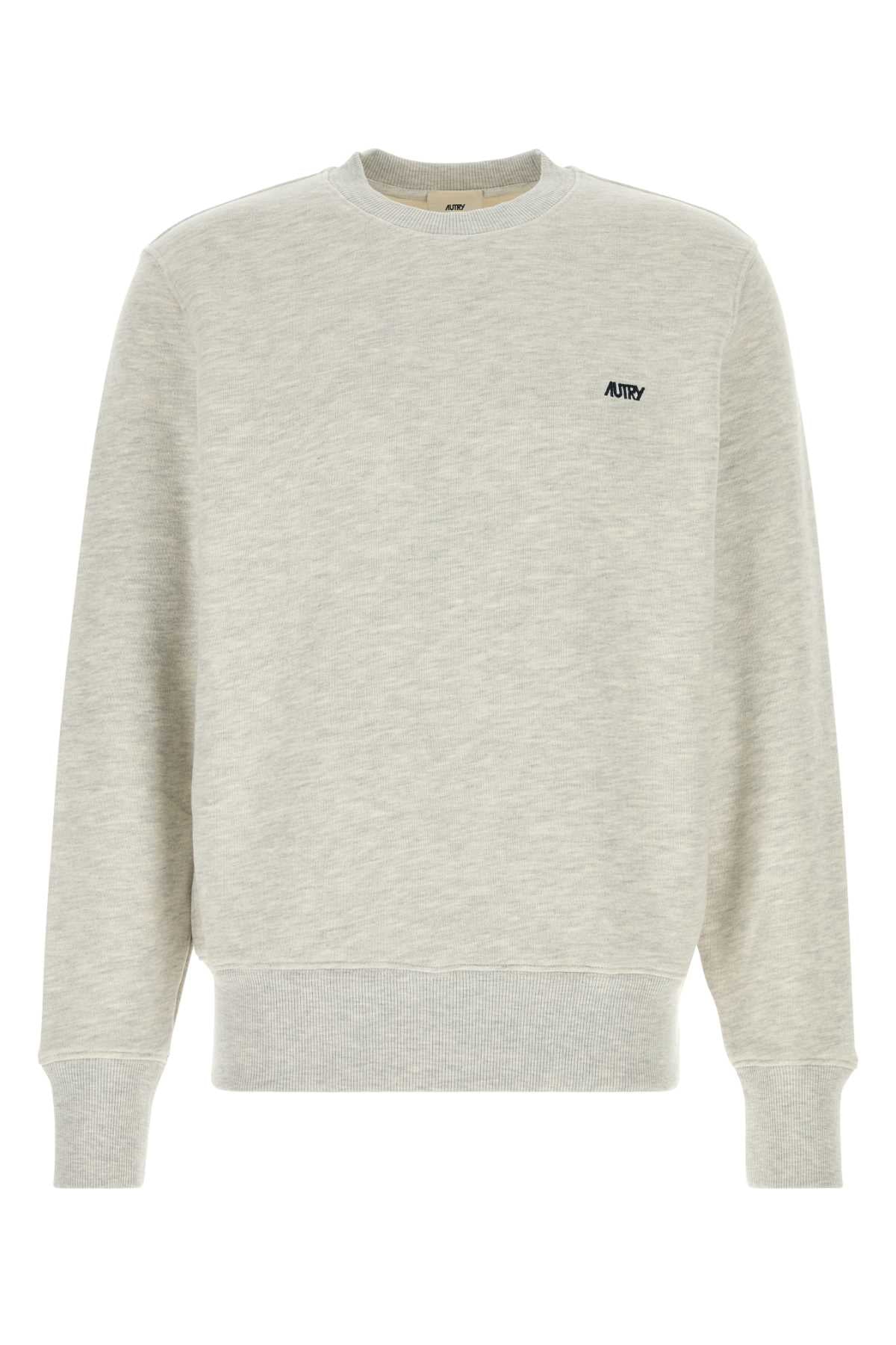 Logo-Embroidered Cotton Sweatshirt — Gray