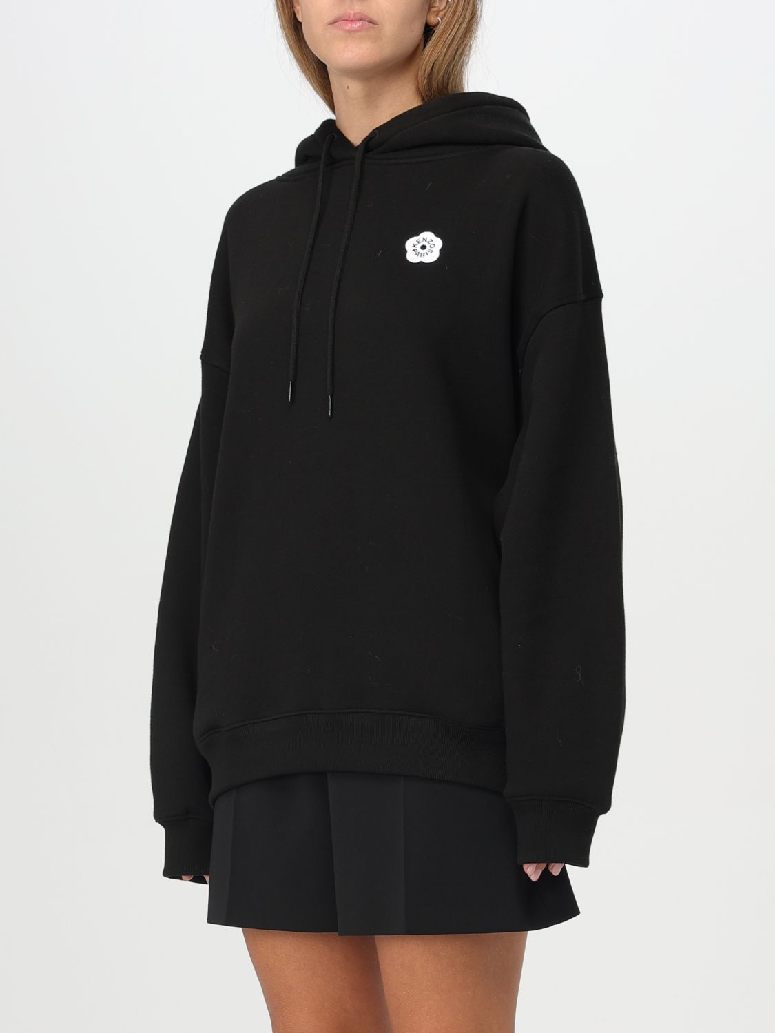 Boke Flower cotton hoodie - Black