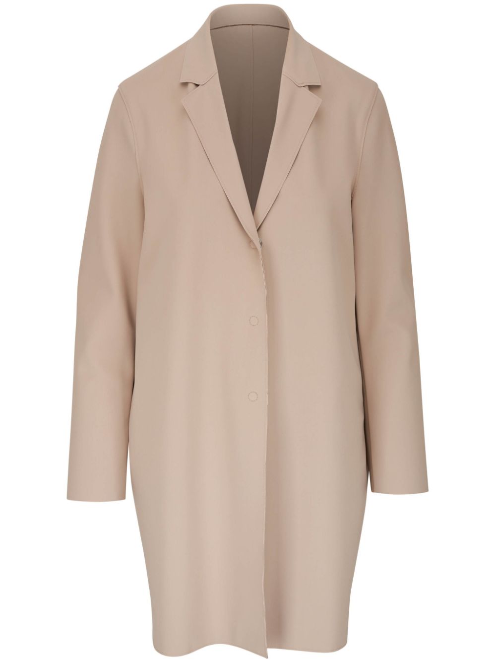 Concealed-fastening single-breasted coat - Neutrals