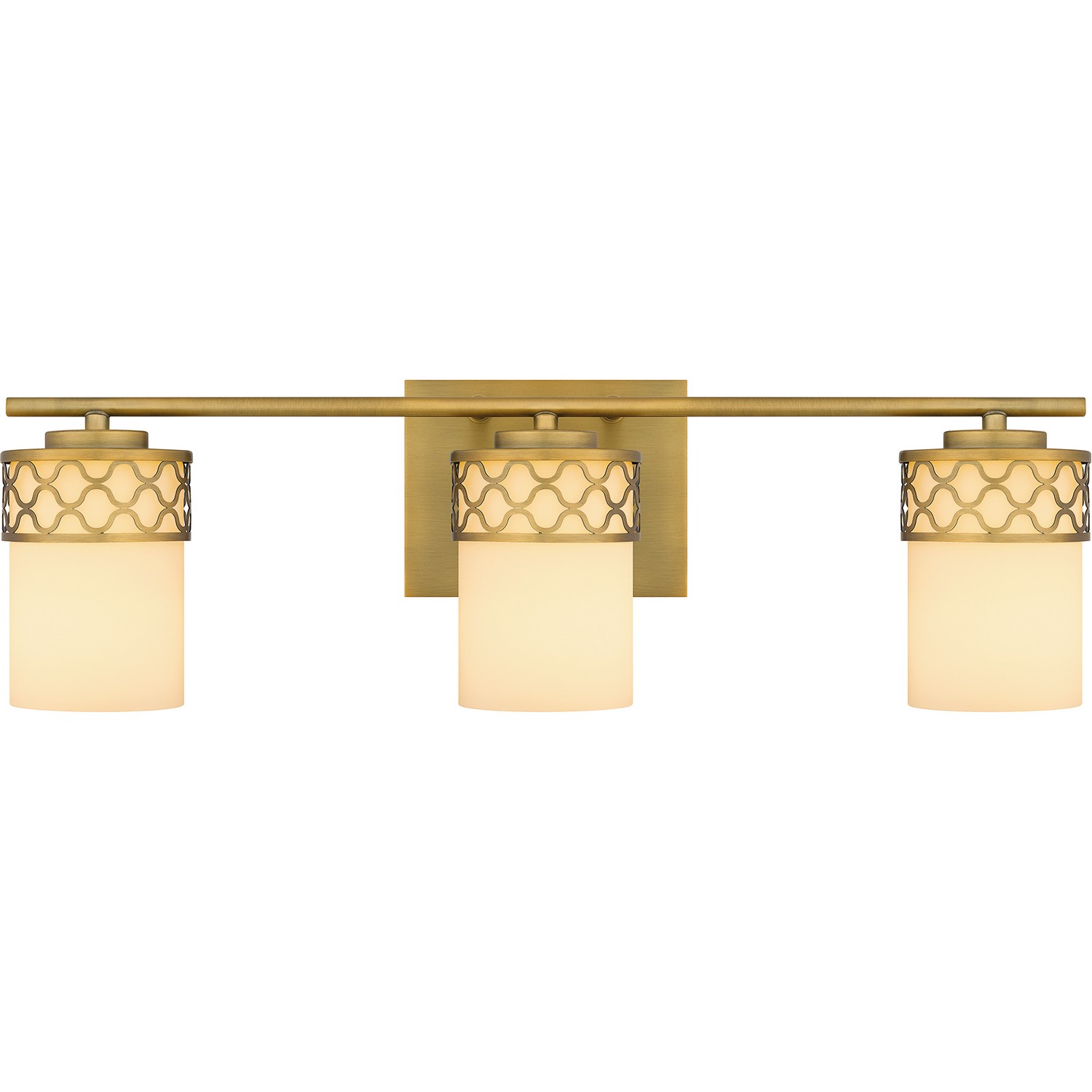 Aged Brass Three Light Bath from the Tenley Collection