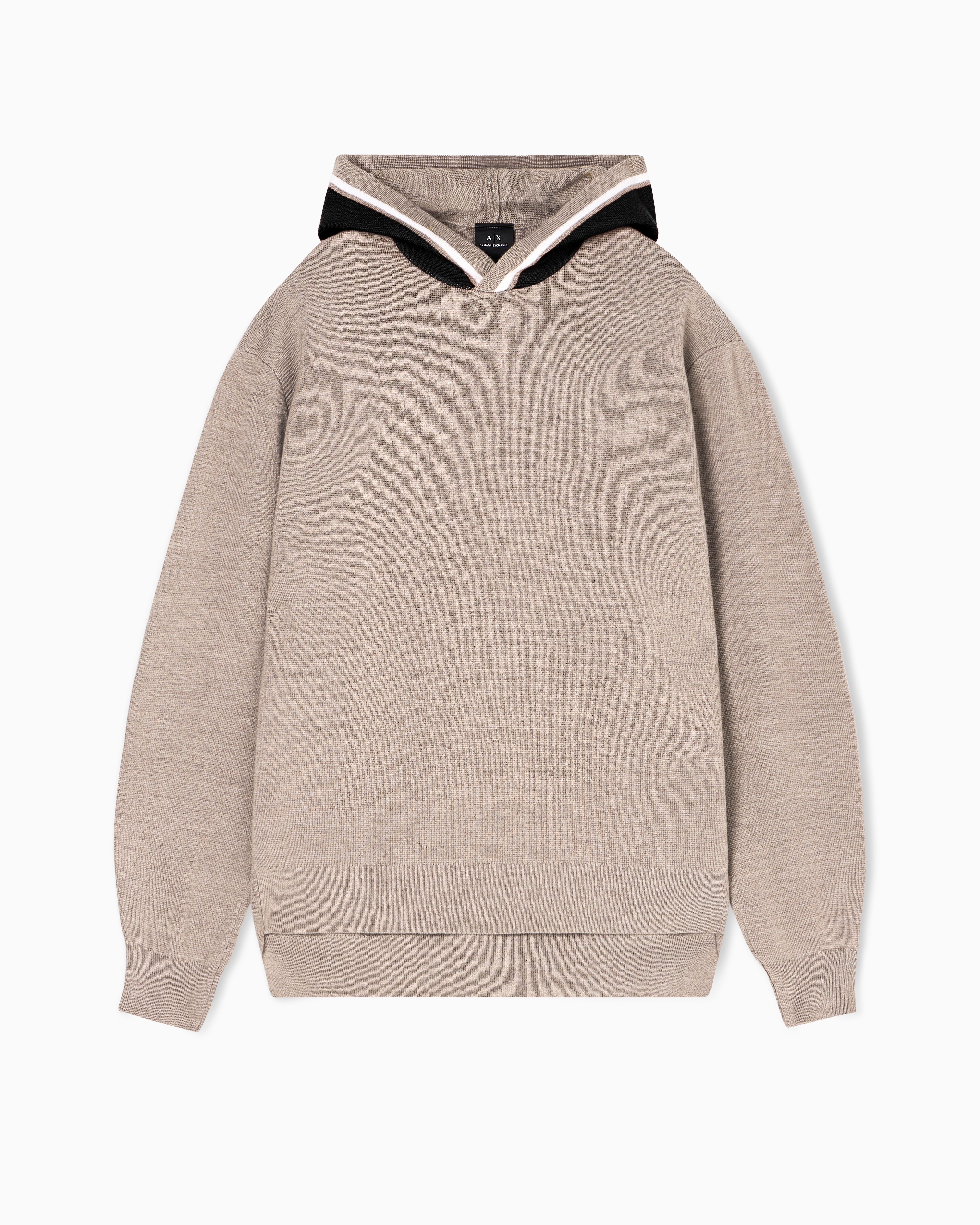 Contrast hooded sweater