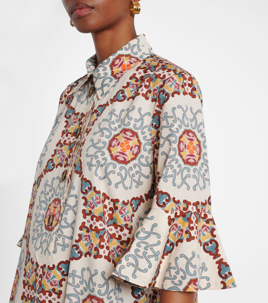 Artemis printed cotton poplin shirt dress
