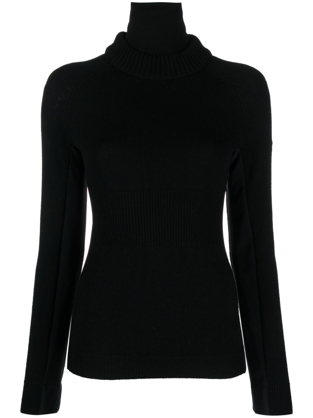 Logo-appliqué roll-neck jumper - Black