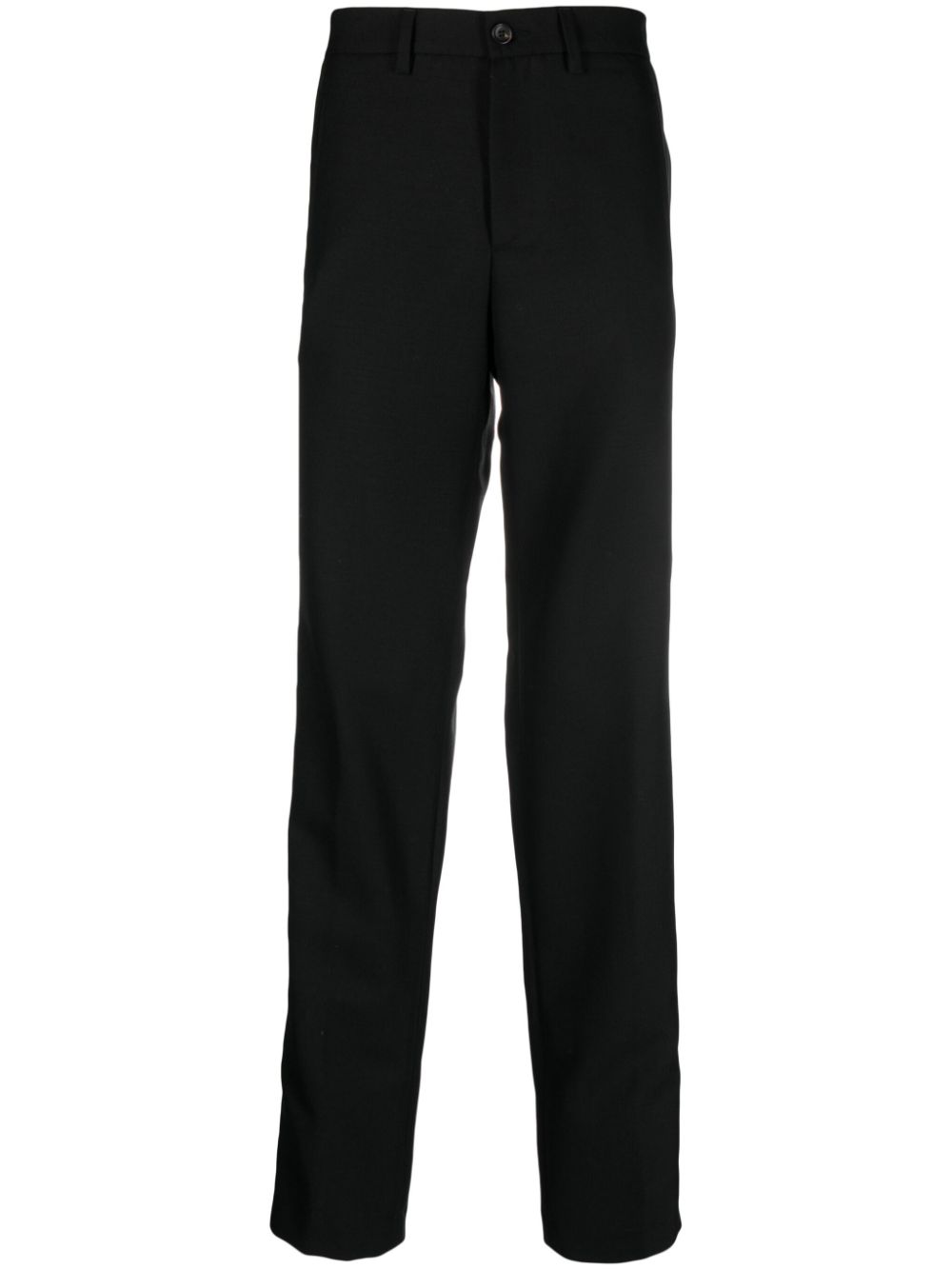 Slim-cut mid-rise trousers - Black