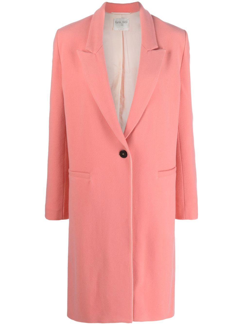 Single-breasted wool-cashmere coat - Pink