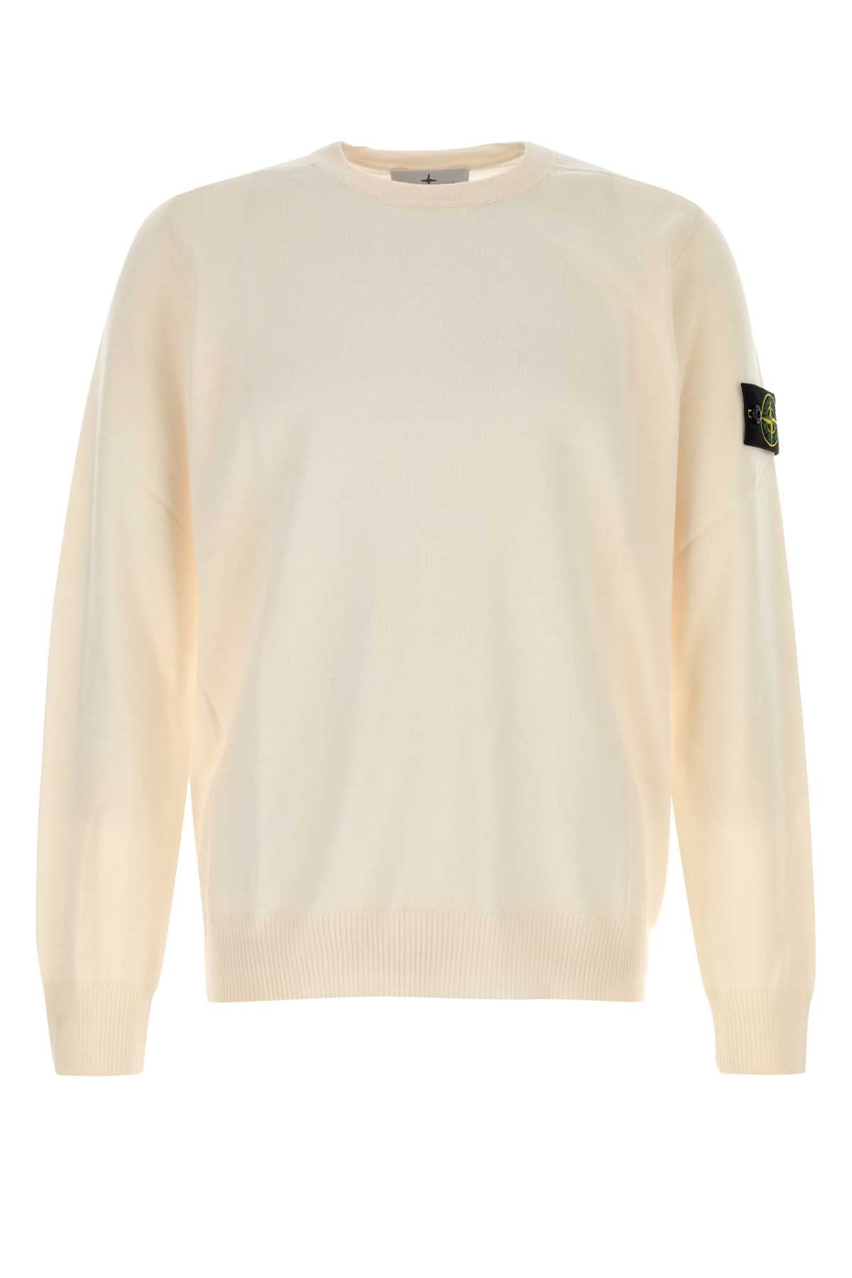 Virgin Wool Crew-Neck Sweater — Ivory