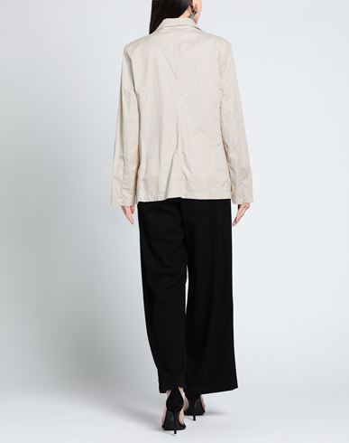 Woman Blazer Cream Size 8 Cotton, Linen, Elastane
