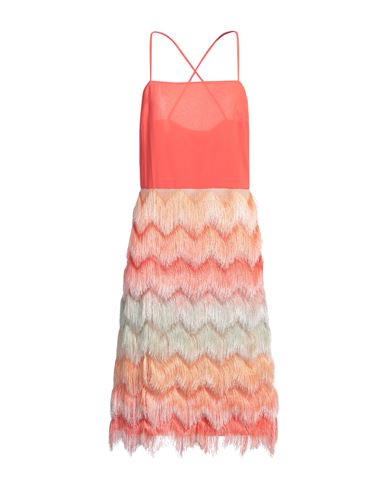 Woman Midi dress Coral Size 6 Polyester