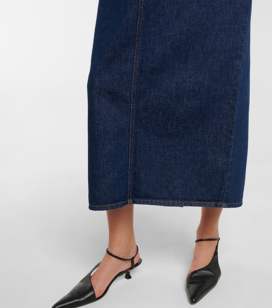 Denim midi skirt