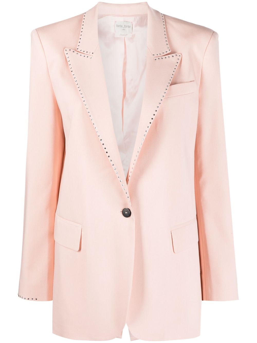 Embellished single-breasted blazer - Black