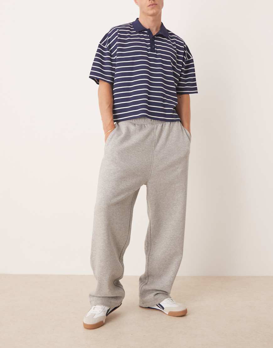 Essential wide leg sweatpants in gray heather