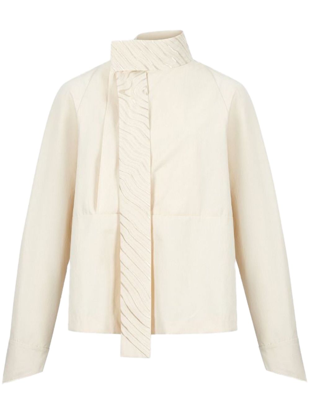 Cotton wrap blouse - Neutrals