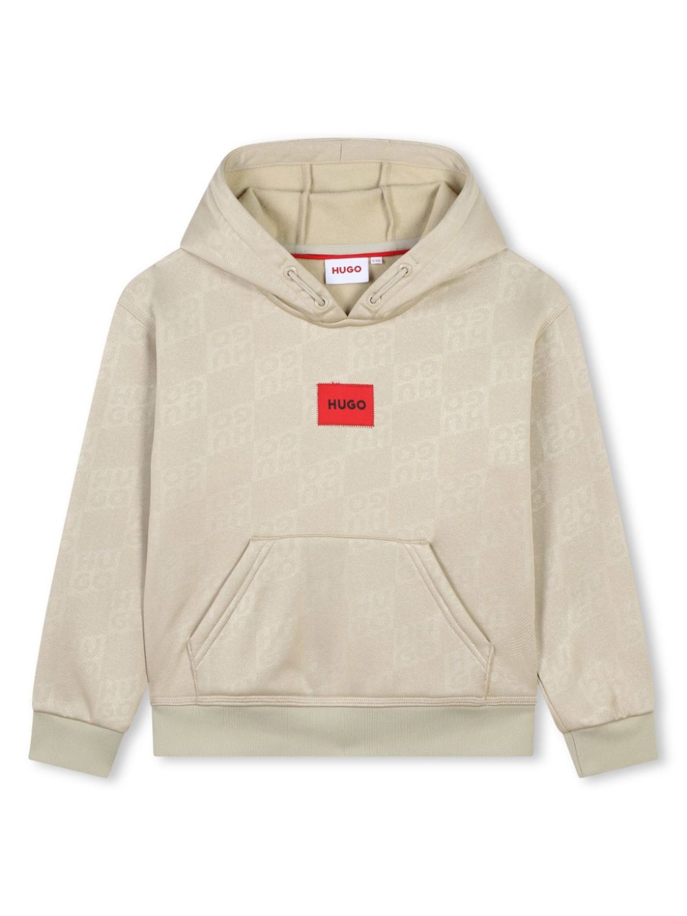 Monogram-pattern hoodie - Neutrals