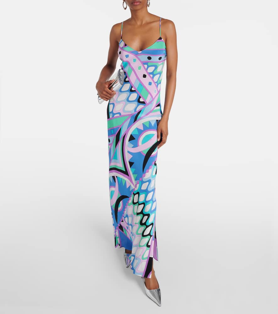 Vivara-printed silk maxi dress