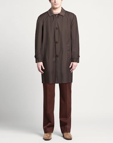 Man Overcoat & Trench Coat Dark brown Size 48 Polyurethane, Polyester, Viscose