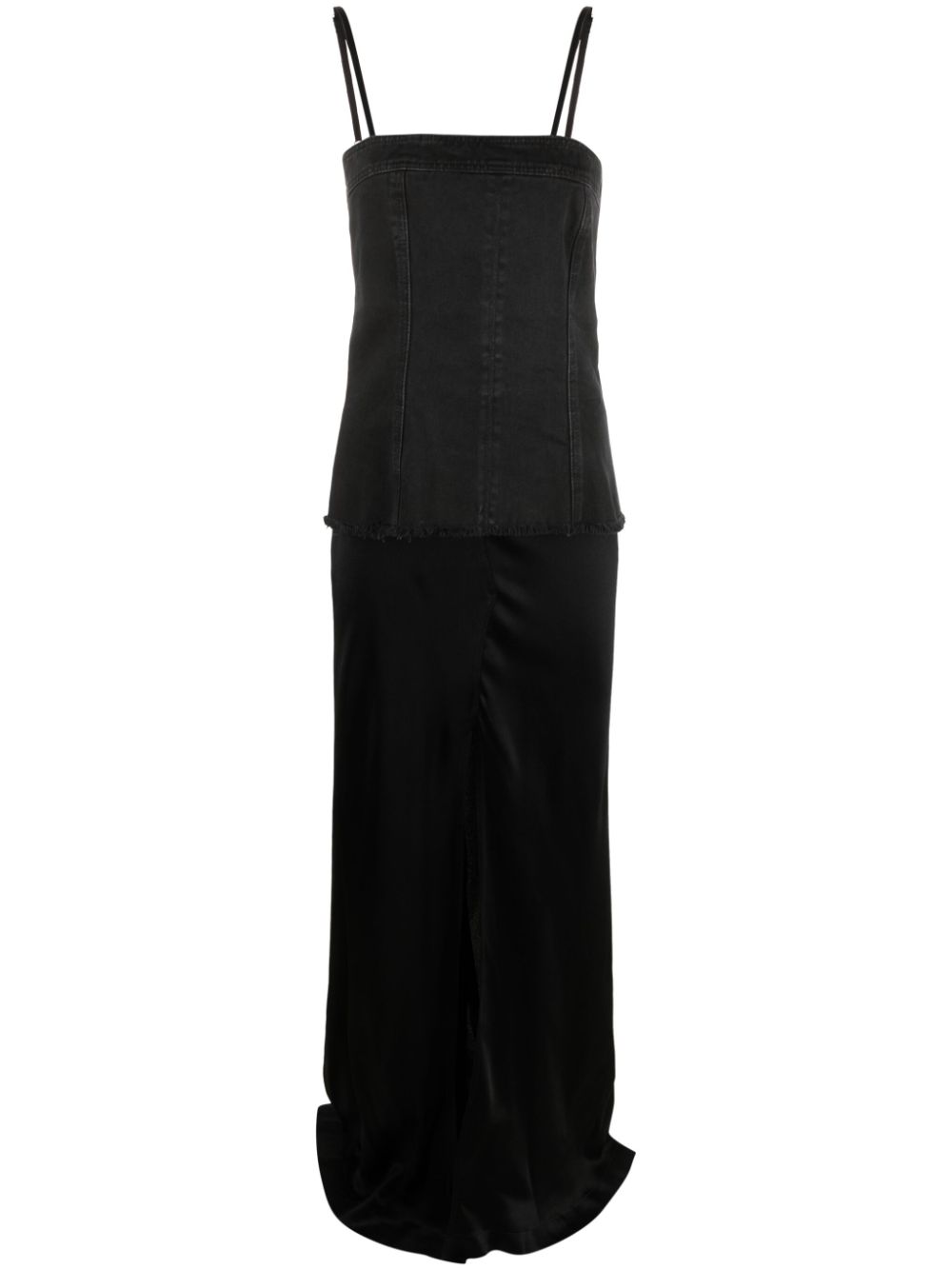 Layered sleeveless maxi dress - Black