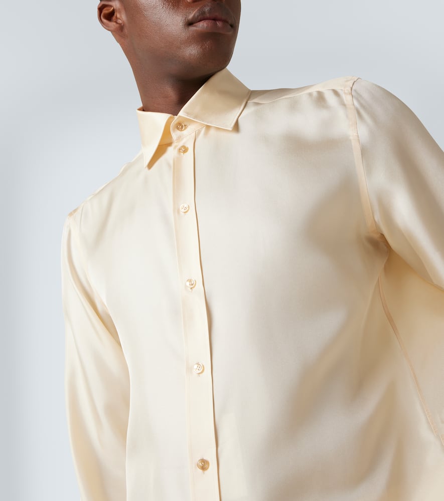 Silk twill dress shirt