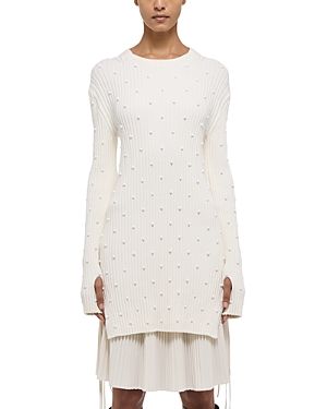 Cotton Ribbed Knit Mini Dress