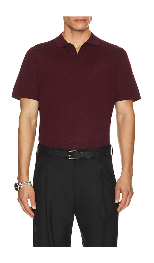 Onia Extra Fine Merino Wool Polo in Wine. - XL/1X also in L