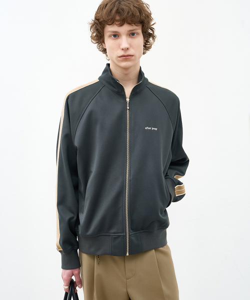 Jacquard Jersey Track Jacket Khaki