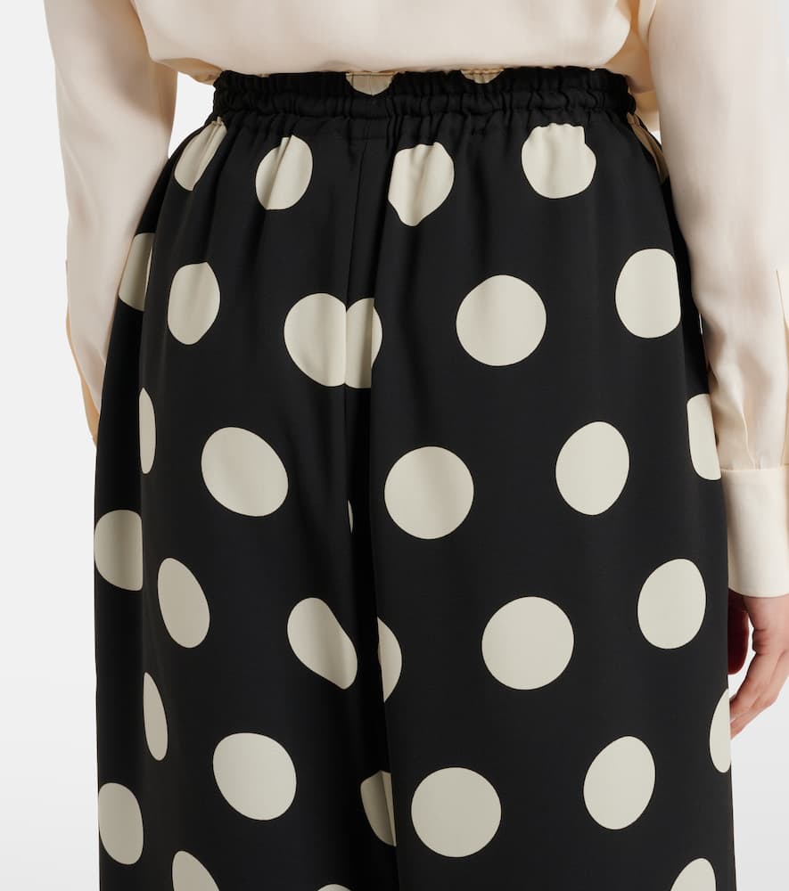 Polka-dot wide-leg pants