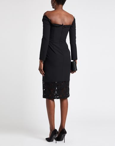 Noir Woman Midi dress Black Size 4 Polyester, Elastane, Polyamide, Cotton