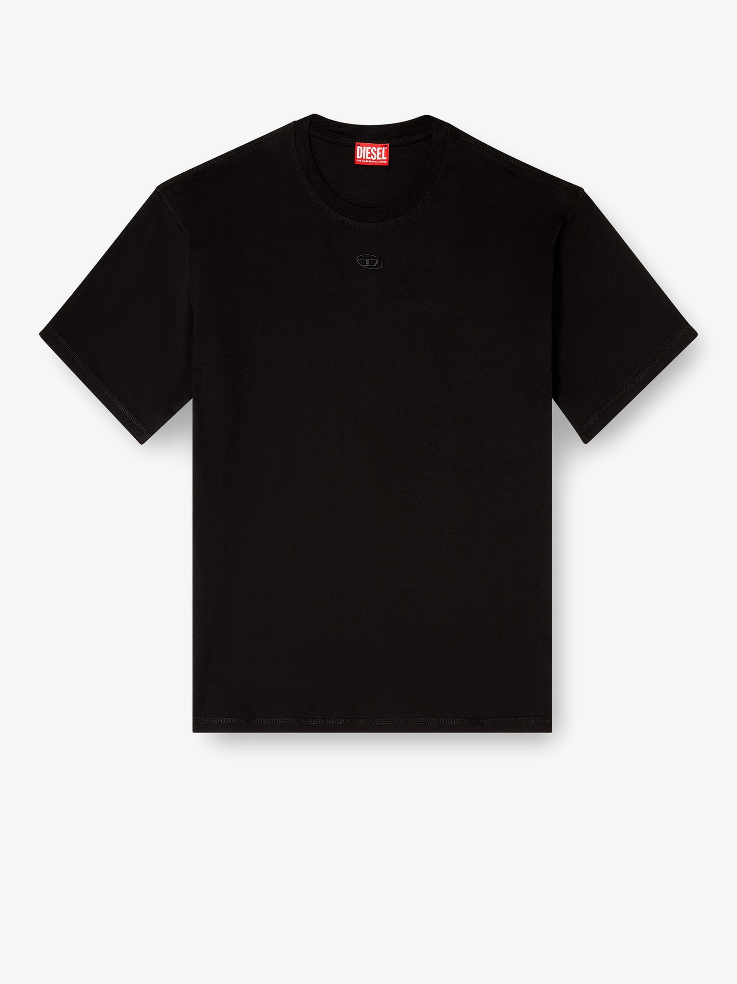 Embroidered Logo Cotton T-Shirt — Black
