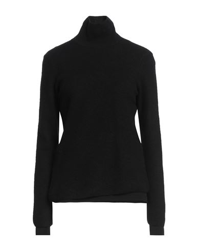 Woman Turtleneck Black Size 2 Wool, Cotton