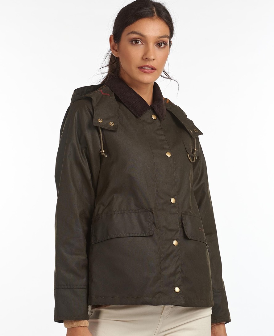 Avon wax-cotton hooded jacket