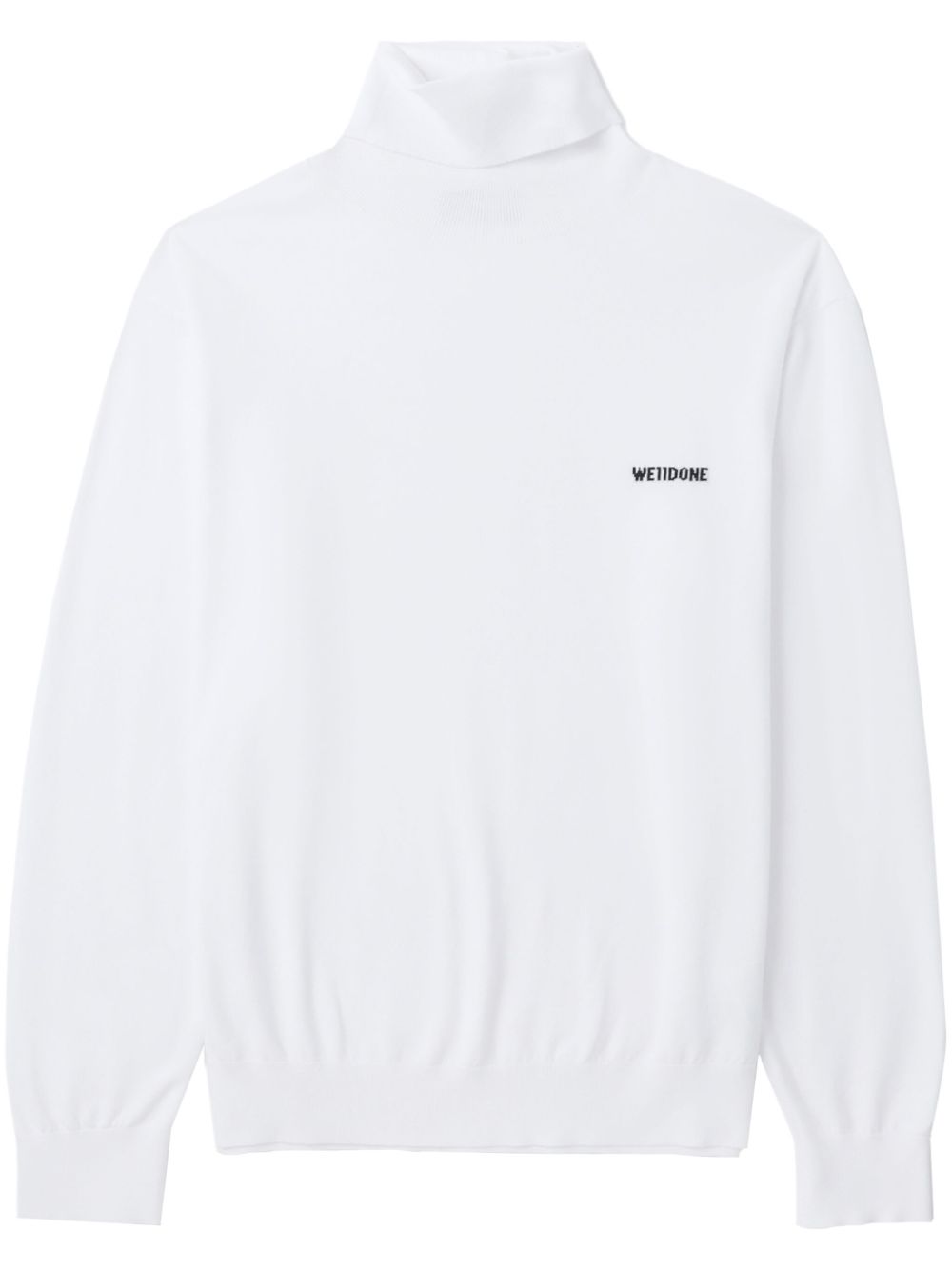Logo-embroidered roll-neck jumper - White