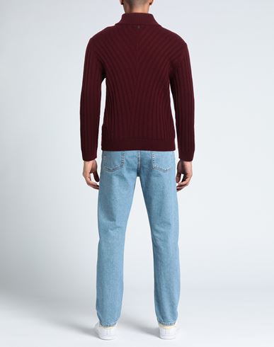Man Turtleneck Plum Size 36 Wool