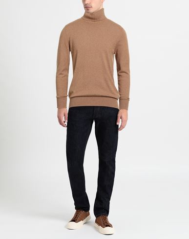 Man Turtleneck Camel Size 38 Cashmere
