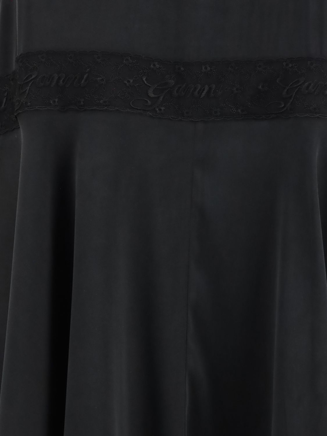 Asymmetric Silk Midi Dress with Lace Inserts