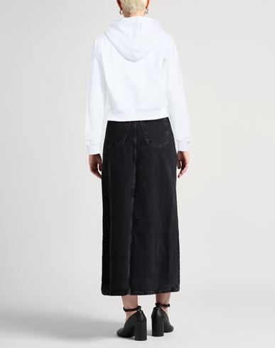 Woman Sweatshirt White Size L Cotton, Elastane