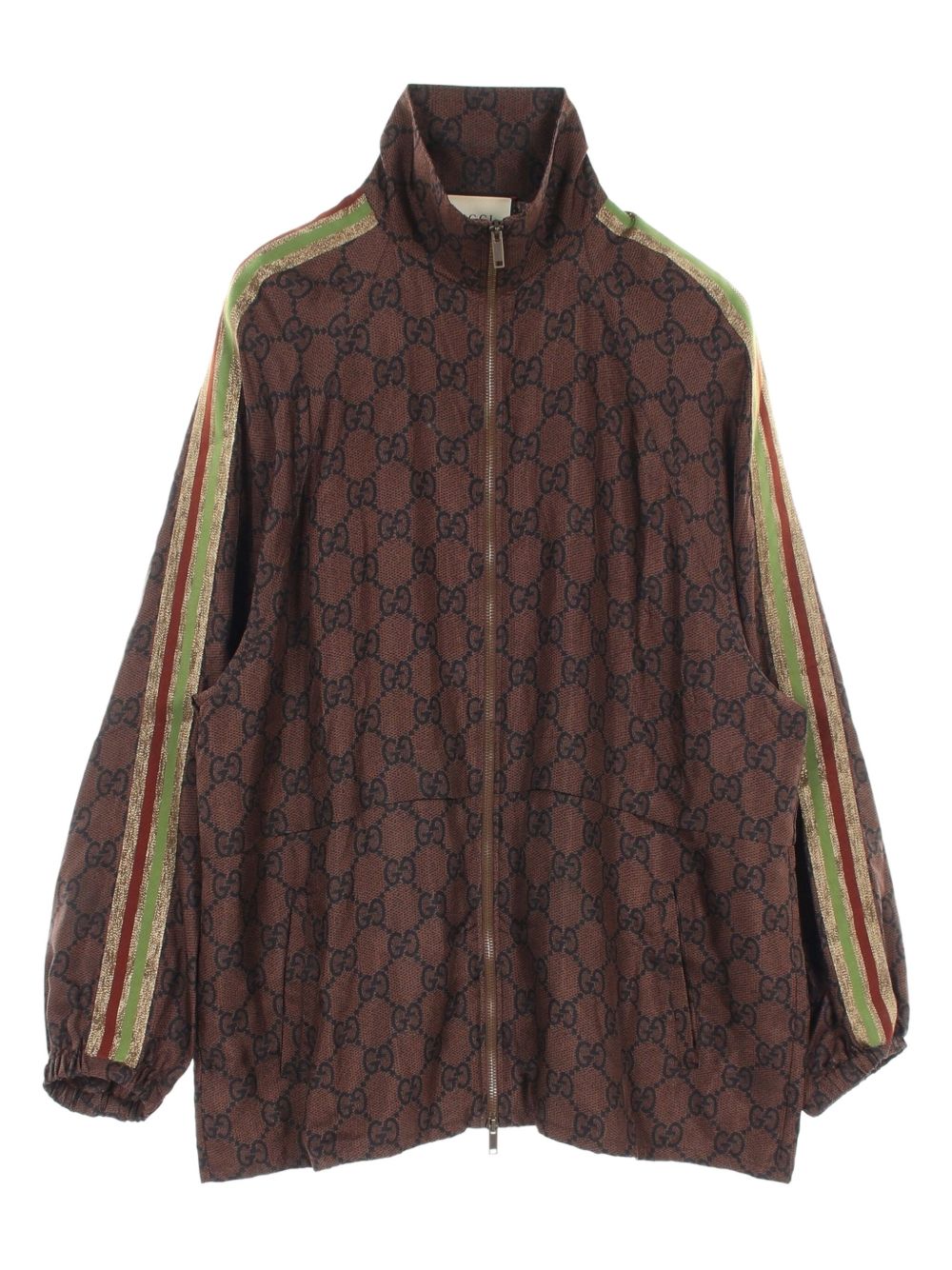 2000s GG Supreme zip-up track jacket - Brown