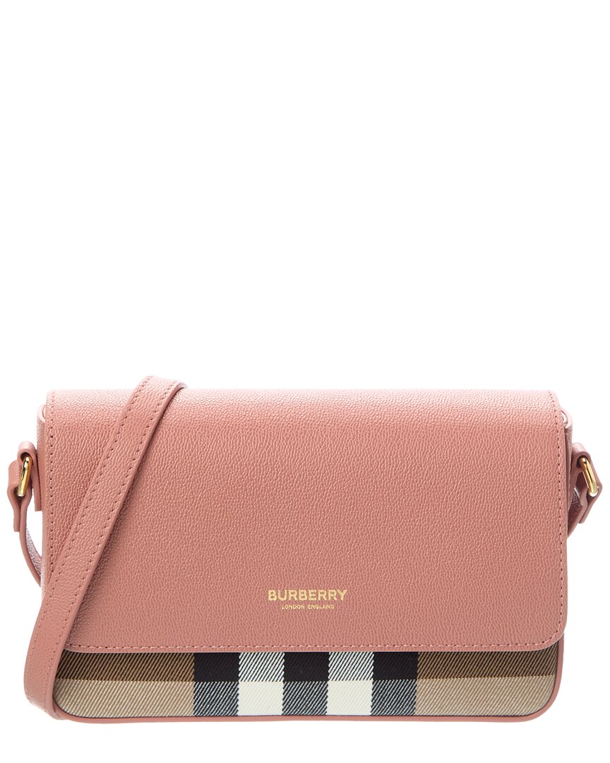 Check Canvas & Leather Shoulder Bag