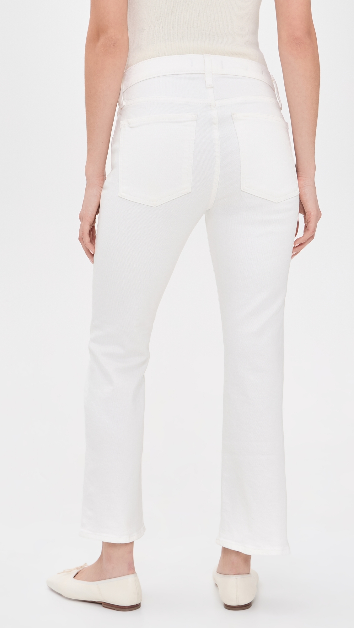 Maternity Stretch Flare Crop Jeans Tile White