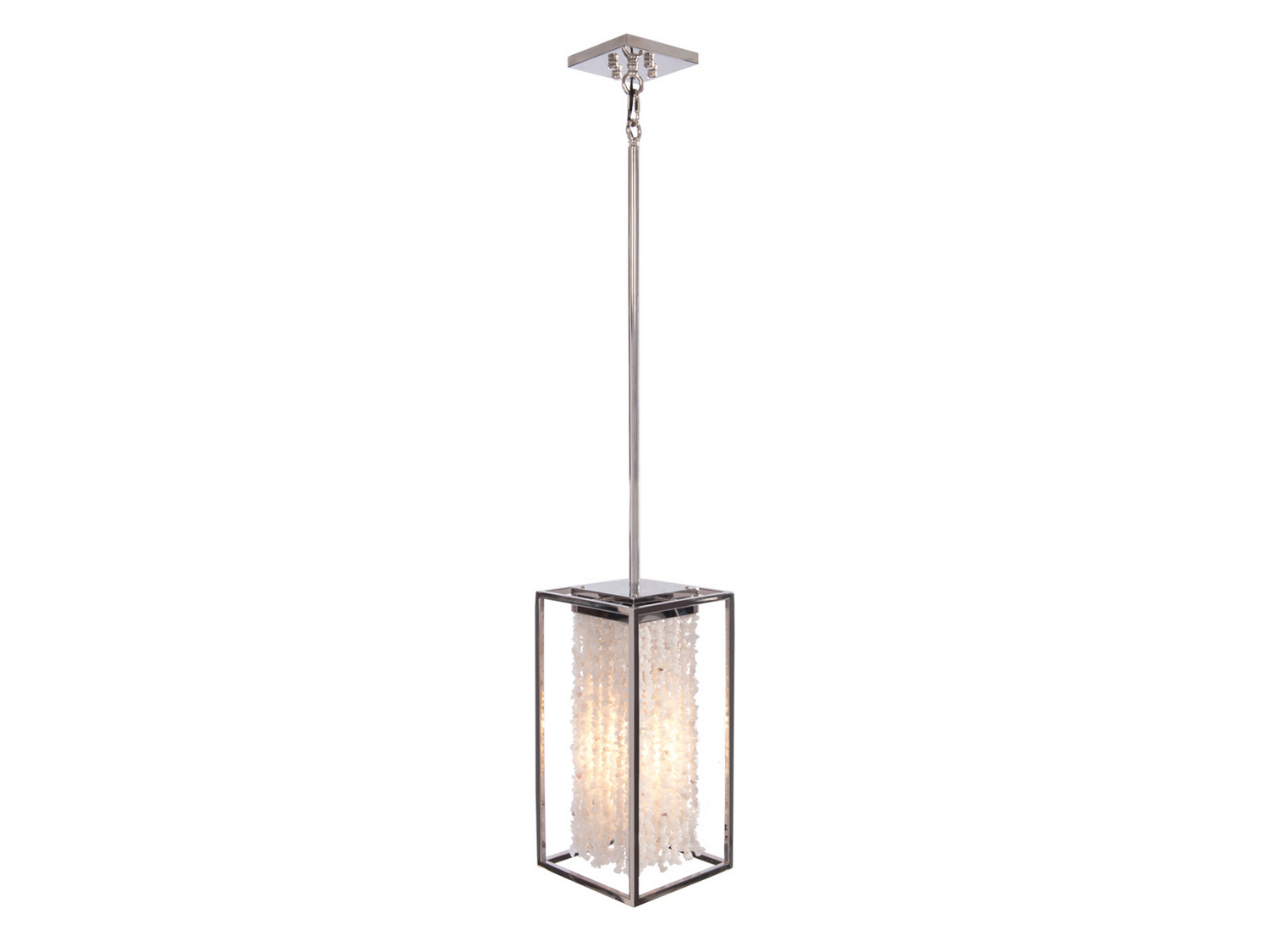 Soho 1-Light Wall Sconce in Polished Nickel Silver With Moon Rock Gem Nugget