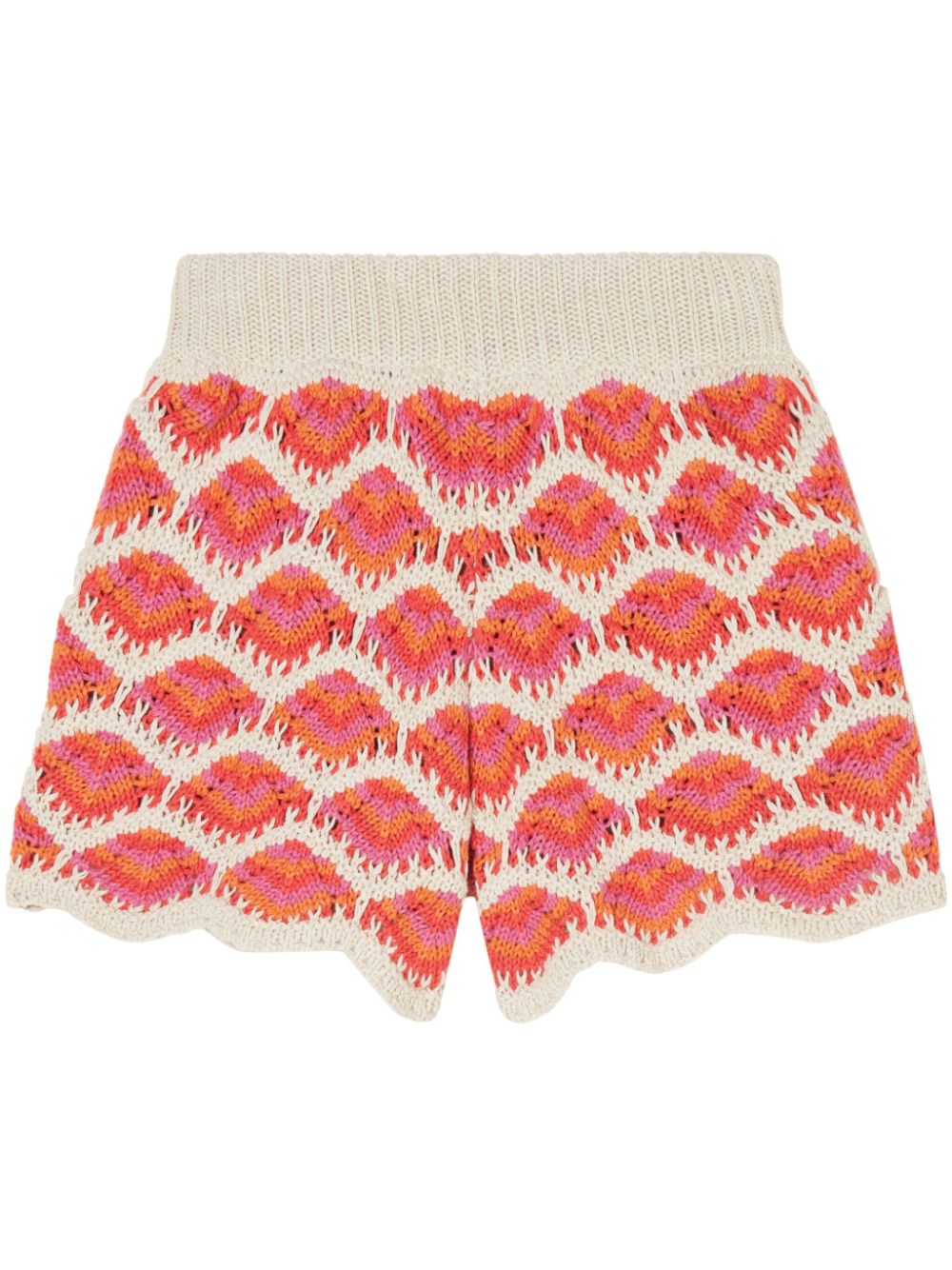 Hawa Mahal crochet-knit shorts - Pink