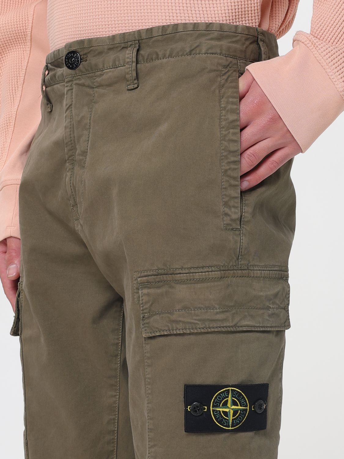 Pants Men color Green