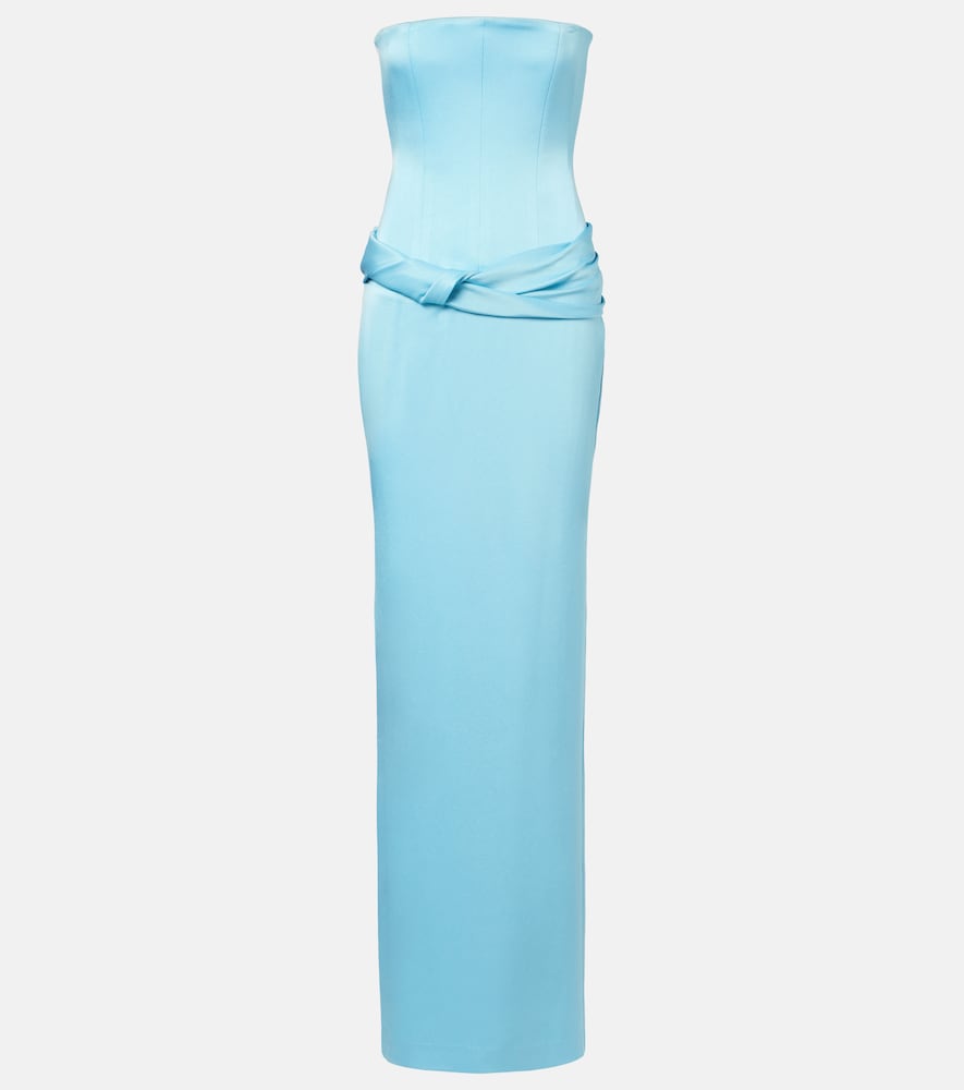 Crêpe satin bustier gown