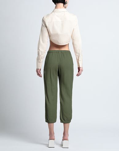 Woman Pants Military green Size S Cotton